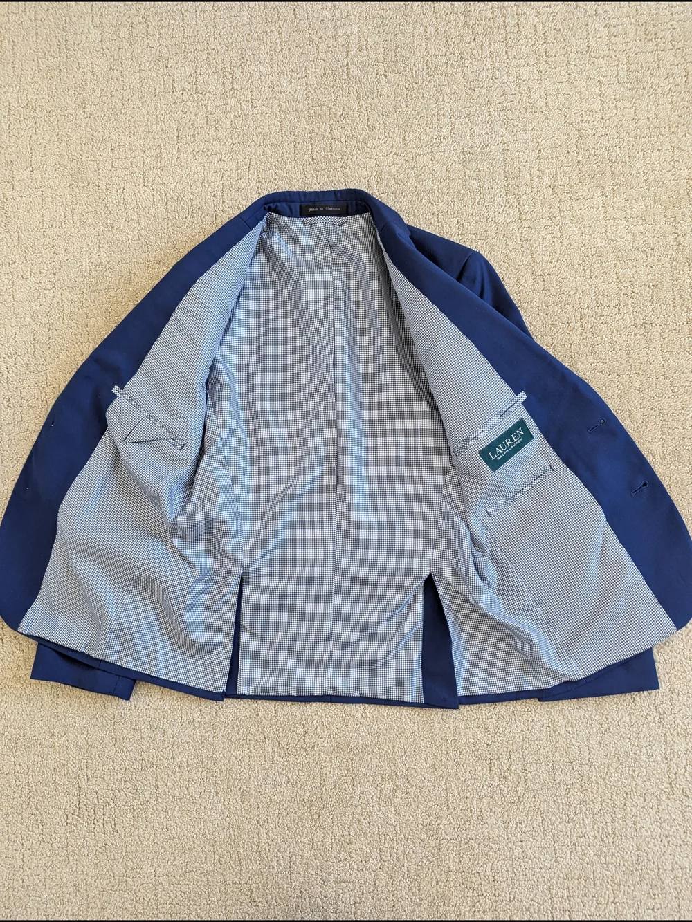 Lauren Ralph Lauren Two-Button Blazer Jacket Navy Blue Boy 12R Formal Event